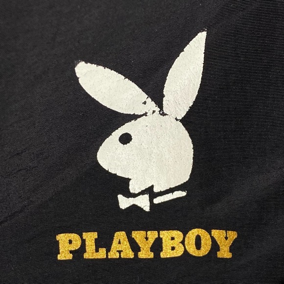 PacSun Playboy Swim Trunks Bathing Suit Black Size Large - Picture 3 of 5